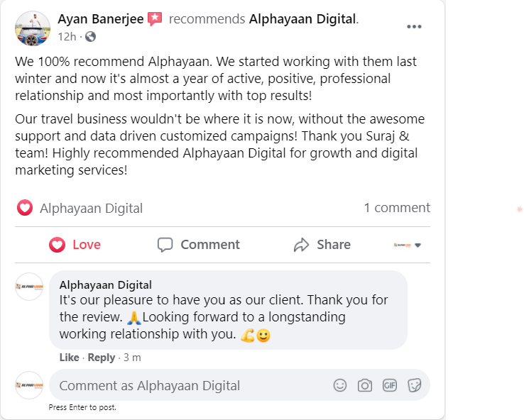 Facebook - TravelEngine - Alphayaan Digital Review 